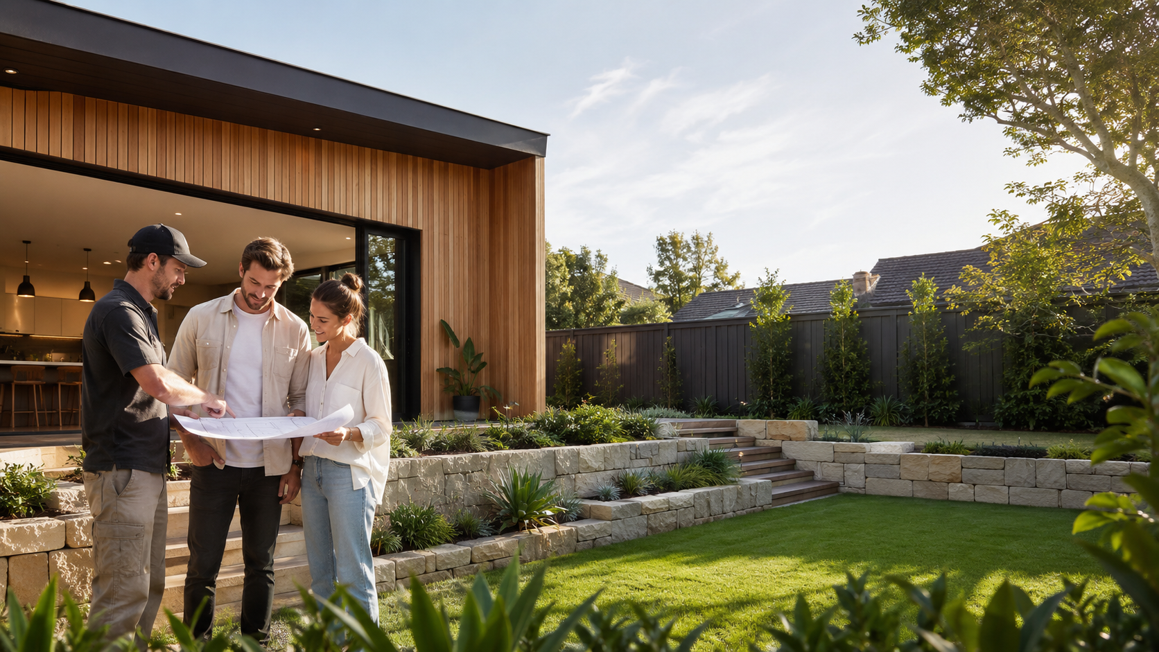 The FreshScape Renovations team at work on a landscaping project
